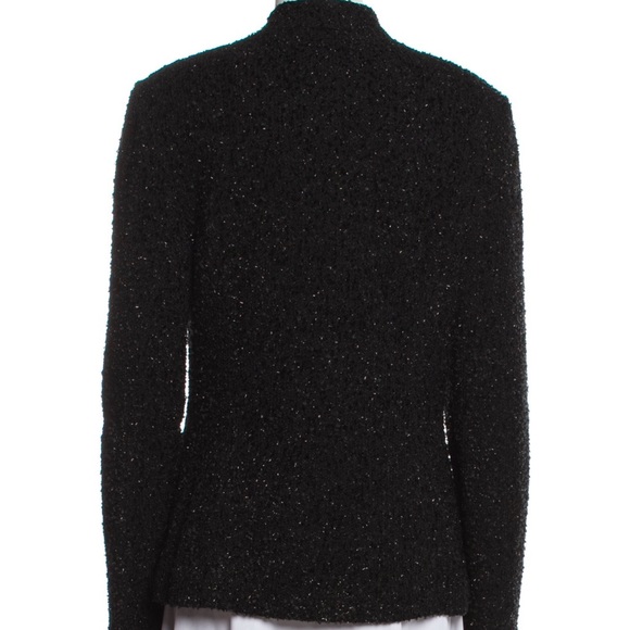 St. John Knit Tweed beaded evening jacket- Blk shimmer caviar Size 10 - Picture 3 of 6